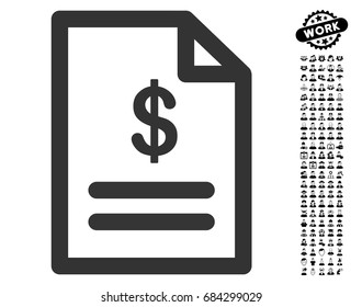 Invoice icon with black bonus professional symbols. Invoice vector illustration style is a flat gray iconic symbol for web design, app user interfaces.