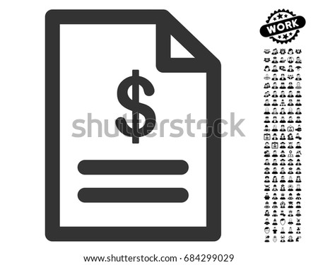 Invoice icon with black bonus professional symbols. Invoice vector illustration style is a flat gray iconic symbol for web design, app user interfaces.