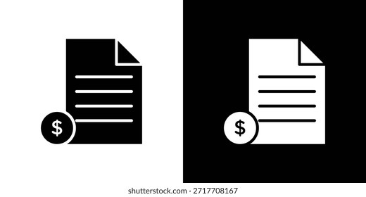 Pictograma plano negro de icono de Factura. Para gráficos y Diseño web.