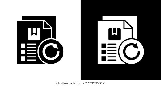 Invoice icon black and white filled.