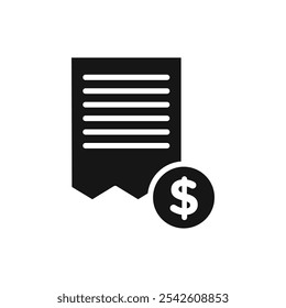 invoice icon black and white vector sign