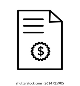 Invoice icon black and white vector sign