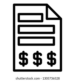 invoice icon design with creative modern concept and black and white outline style logo shape for finance, ui, website, ecommerce, banking, web button design vector eps 10