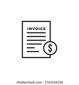 Invoice icon design isolated on white background. vector illustration