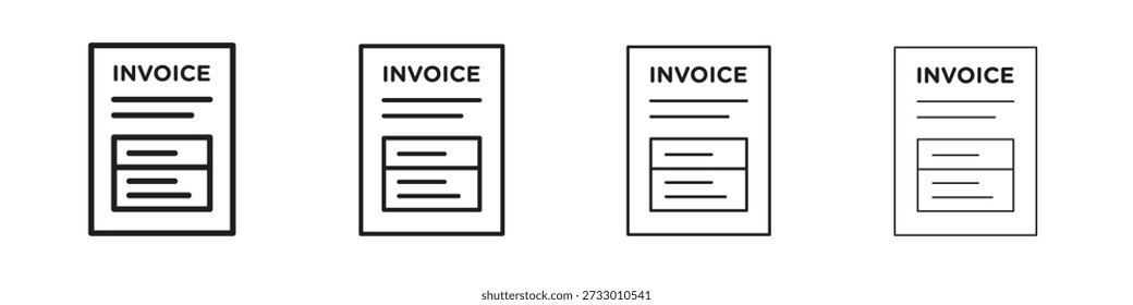 Plantilla de diseño de icono de Factura para Web y elemento de interfaz de usuario móvil
