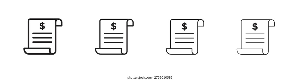 Plantilla de diseño de icono de Factura para Web y elemento de interfaz de usuario móvil