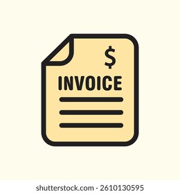 Invoice Icon - Digital Invoice or Online Billing Document