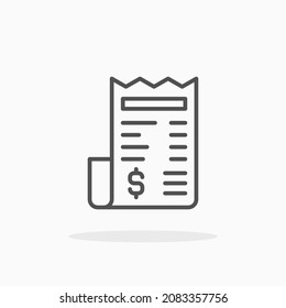 Invoice icon. Editable Stroke and pixel perfect. Outline style. Vector illustration. Enjoy this icon for your project.