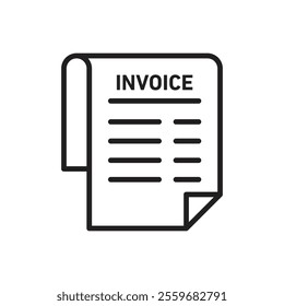 Invoice icon Flat art in black and white isolated