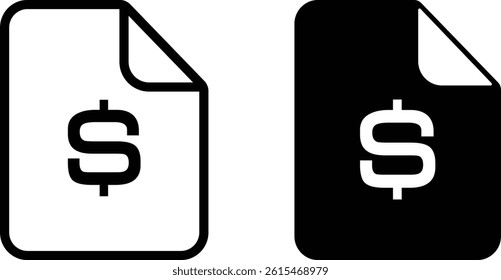 Invoice Icon flat and line icon Simple outline logo.
