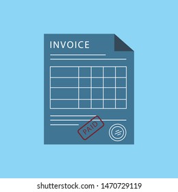 Invoice icon in flat line style. Payment and billing invoices, business or financial operations sign. Vector icon invoice