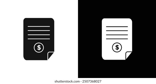 Invoice icon flat line symbol set.