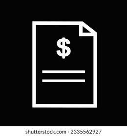 Invoice icon flat style design isolated in white background.