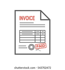 Invoice icon in the flat style, isolated from the background. Thin line