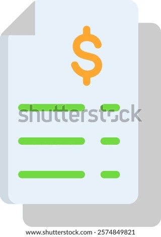Invoice Icon Flat Vector Illustration