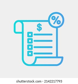 Invoice icon in gradient style about black friday, use for website mobile app presentation