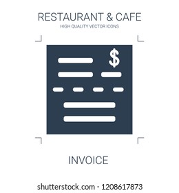 invoice icon. high quality filled invoice icon on white background. from restaurant cafe collection flat trendy vector invoice symbol. use for web and mobile