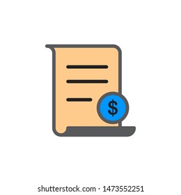 invoice icon, illustration colorful design template