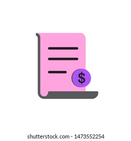 invoice icon, illustration colorful design template