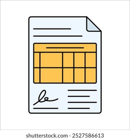 Invoice Icon Illustration Flat Design Style