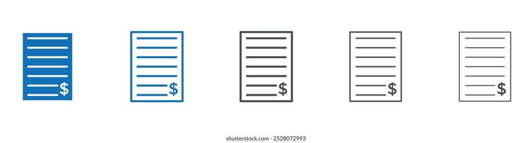 Invoice icon Isolated flat vector in outline