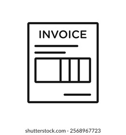 invoice icon Isolated flat vector in outline