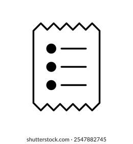 Icono de la Factura aislado en un fondo blanco. Ilustración vectorial.