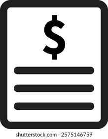 Invoice icon isolated on white background . Billing icon . Payment invoice icon vector