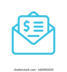 Invoice icon. Letter in envelope
