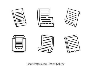 invoice icon line art vector illustration