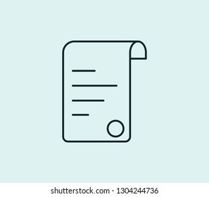Invoice icon line isolated on clean background. Invoice icon concept drawing icon line in modern style. Vector illustration for your web mobile logo app UI design.