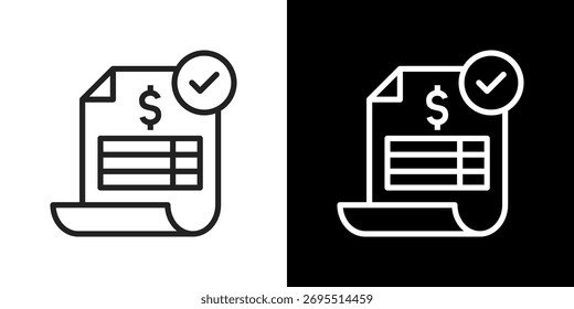 Invoice Icon Line Style Vector Illustration