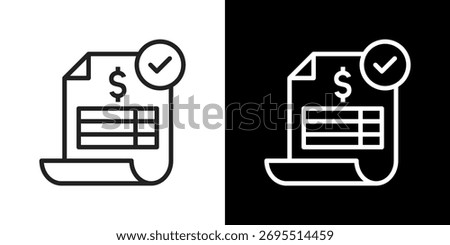 Invoice Icon Line Style Vector Illustration