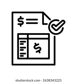 Invoice Icon Line Vector Illustration