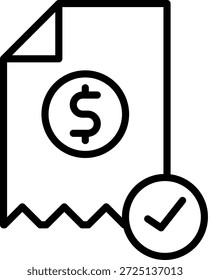Ilustración vectorial de línea de ícono de Factura