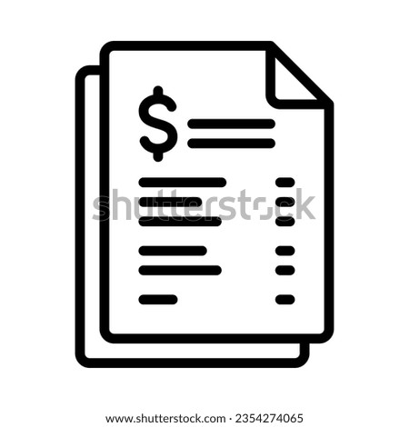 Invoice icon. Line vector. Isolate on white background.