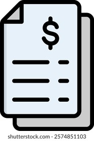 Invoice Icon Lineal Color Vector Illustration