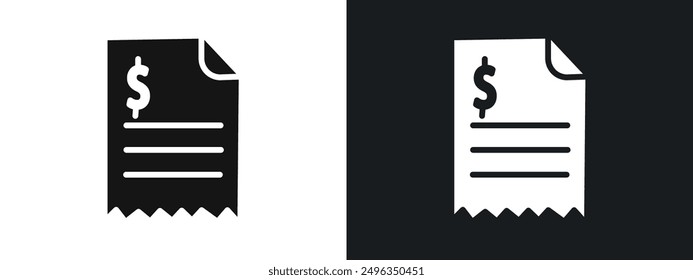 Invoice icon linear graphics set vector in black