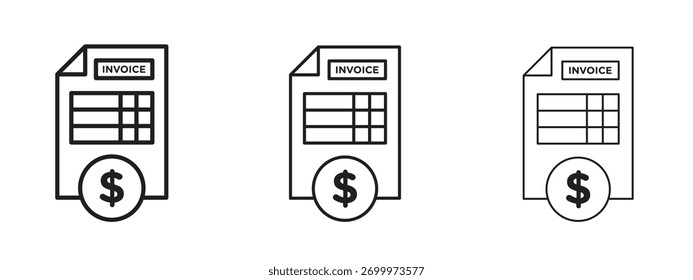 Lineares Stylesymbol für Rechnung für mobiles Konzept und Webdesign.