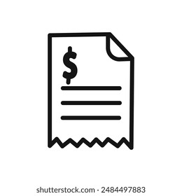 Invoice icon linear vector graphics sign