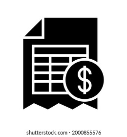 invoice icon or logo isolated sign symbol vector illustration - high quality black style vector icons
