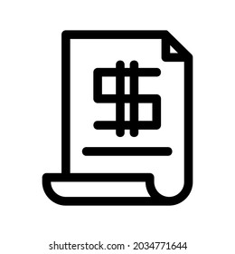 icono de factura o logotipo símbolo de signo aislado ilustración vectorial - iconos vectoriales de estilo negro de alta calidad
