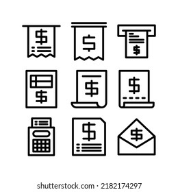 icono de factura o logotipo símbolo de signo aislado ilustración vectorial - Colección de iconos vectoriales de estilo negro de alta calidad
