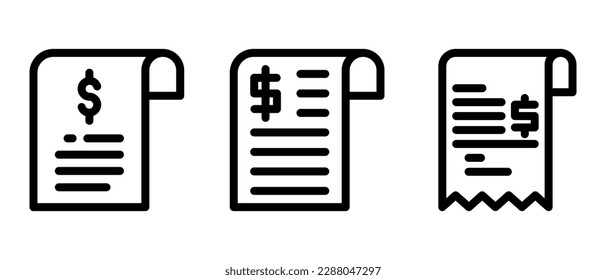 invoice icon or logo isolated sign symbol vector illustration - high quality black style vector icons