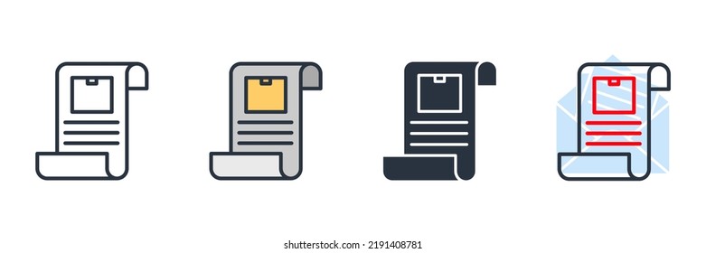 invoice icon logo vector illustration. Bill payment symbol template for graphic and web design collection