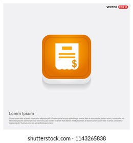 Invoice Icon Orange Abstract Web Button - Free vector icon