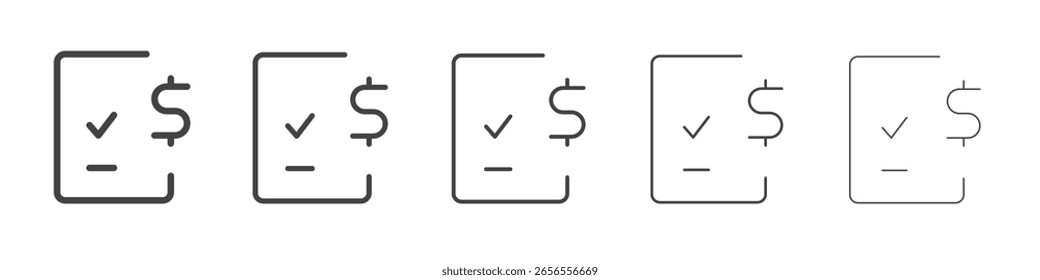 Invoice icon outline ilustration vector symbol