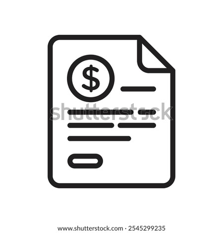 Invoice icon outline set sign