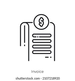 Invoice icon. Outline style icon design isolated on white background