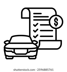 Invoice icon in Outline Style. Simple Outline Icon Vector. Simple Vector Design